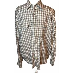 Wrangler Western Dress Shirt Long Sleeve Button Down Sz L Plaid Men's Cowboy